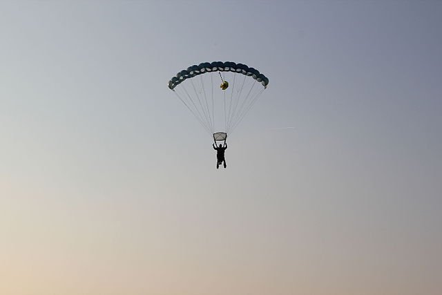 man parachuting 
